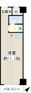 横浜市鶴見区の賃貸マンション　ニックアーバンハイム鶴見中央　２０４号室　間取りです