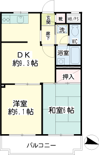 横浜市港南区の賃貸マンション　ニックアーバンハイム上大岡第２　間取りです