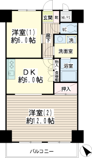 横浜市鶴見区の賃貸マンション　モナークマンション鶴見　間取りです