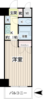 横浜市鶴見区の賃貸マンション　ニックアーバンスピリッツ鶴見Ⅱ　間取りです