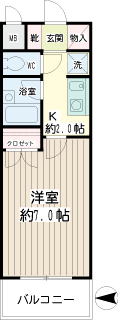 横浜市鶴見区の賃貸マンション　ニックアーバンスピリッツ鶴見Ⅱ　６０２号室　間取り