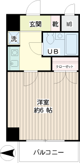 横浜市鶴見区の賃貸マンション　ニックアーバンスピリッツ鶴見２　間取りです