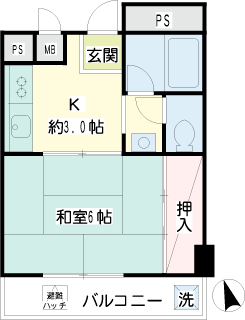 横浜市鶴見区の分譲賃貸マンション　エンゼルハイム尻手　間取りです　