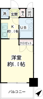 横浜市鶴見区の賃貸マンション　ニックアーバンスピリッツ鶴見１　間取りです