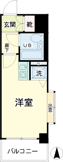 川崎駅西口の賃貸マンション　ニックアーバンスピリッツ川崎　間取りです