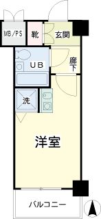 川崎駅西口の賃貸マンション　ニックアーバンスピリッツ川崎　間取りです