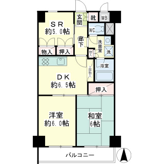 横浜市港北区の賃貸マンション　黒川ビル　５０５号室　間取