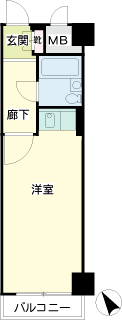 横浜市鶴見区の賃貸マンション　ニックハイム鶴見第７　間取りです