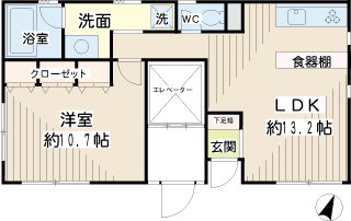 川崎市川崎区の賃貸マンション　三恵アパートメント　間取りです