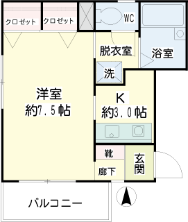 川崎市川崎区の賃貸マンション　三恵アパートメント　間取りです