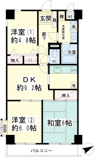 横浜市南区の分譲賃貸マンション　ニックハイム上大岡第３　間取りです