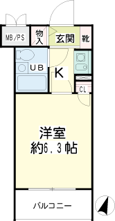 横浜市港北区の賃貸マンション　ニックアーバンスピリッツ妙蓮寺　間取りです