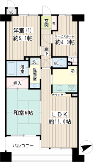 東京都品川区の賃貸マンション　ナイスアーバン北品川　３０４間取