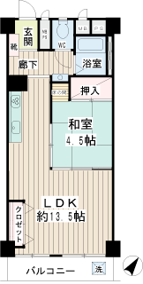 川崎市川崎区の賃貸マンション　ニックハイム川崎八丁畷　間取りです　