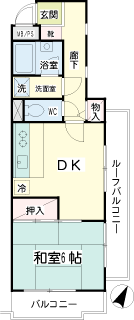 横浜市鶴見区の賃貸マンション　ニックアーバンハイム東寺尾北台　間取りです