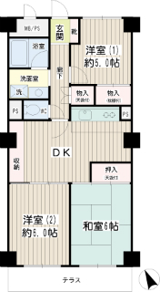横浜市港北区の賃貸マンション　ＮＩＣハイム妙蓮寺　１０２号室　　間取りです