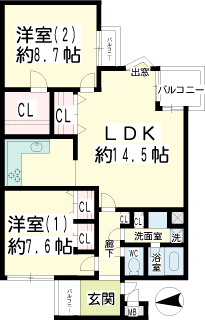 横浜市鶴見区の賃貸マンション　パインクレスト北寺尾　間取りです