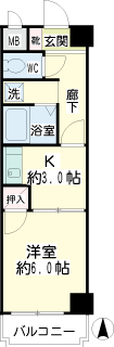 横浜市鶴見区の賃貸マンション　アーバンハイツ鶴見　間取りです