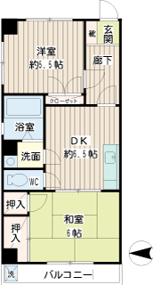 東京都墨田区の賃貸マンション　友定ビル　２０４号室間取り