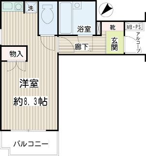 横浜市鶴見区の賃貸マンション　ＮＩＣＥアーバンスピリッツ生麦　７０７号室　間取