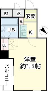 横浜市鶴見区の賃貸マンション　ナイスアーバンスピリッツ生麦　間取りです