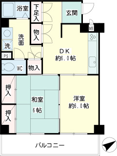 横浜市鶴見区の賃貸マンション　サンカーラ鶴見２０４号室　間取