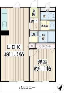 川崎市川崎区の賃貸マンション　ヒロビレッジ　間取りです