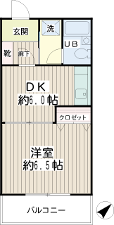 川崎市川崎区の賃貸マンション　ヒロビレッジ　間取りです