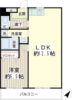 川崎市川崎区の賃貸マンション　ヒロビレッジ　間取りです