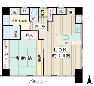 川崎市幸区の賃貸マンション　スカイノブレ川崎柳町　間取りです