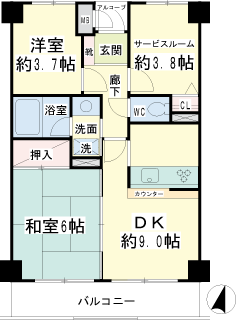 川崎市川崎区の賃貸マンション　ナイスアーバン川崎小田　間取りです