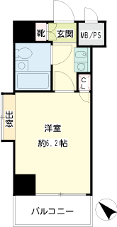 横浜市鶴見区の賃貸マンション　ナイスアーバンスピリッツ鶴見市場２　間取りです