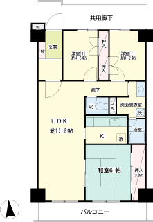 東京都江東区の賃貸マンション　サニーハウス木場公園　間取りです