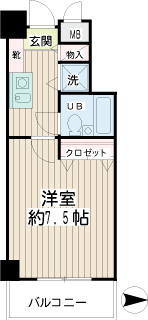 川崎駅西口の賃貸マンション　サウスピアコート　間取りです