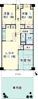 横浜市旭区の賃貸マンション　エンゼルハイム鶴ヶ峰第３　間取りです