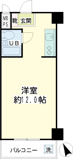 横浜市鶴見区の賃貸マンション　ダイアパレス鶴見第２　５０２号室　間取りです