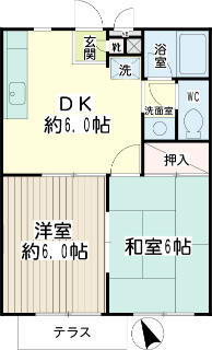 横浜市鶴見区の賃貸アパート　みどりハウス　１０３号室　間取