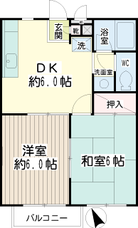 横浜市鶴見区の賃貸アパート　みどりハウス　間取りです