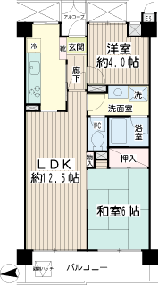 横浜市鶴見区の賃貸マンション　鶴見グランドハイツ　間取りです