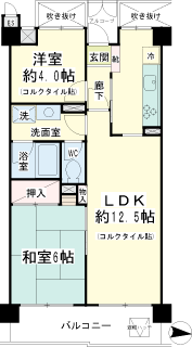 横浜市鶴見区の賃貸マンション　鶴見グランドハイツ　間取りです