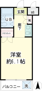 横浜市金沢区の賃貸マンション　ベルライト能見台　１０４号室間取りです