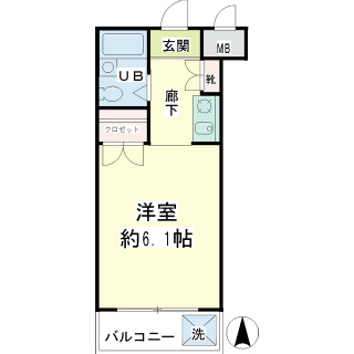 横浜市金沢区の賃貸マンション　ベルライト能見台 ４０４号室　間取