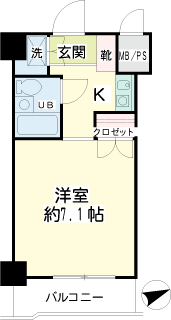 横浜市港北区の賃貸マンション　ナイスアーバンスピリッツ綱島　　４０４間取りです