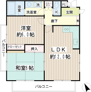 横浜市鶴見区の賃貸マンション　ＭＩＮＤ  ＨＯＵＳＥ  Ｏ’ＳⅢ　間取りです　