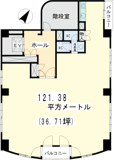 東京都新宿区の貸事務所　西新宿ＴＯＫビル　間取りです