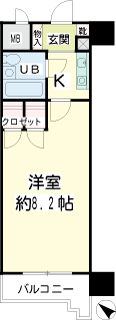 横浜市西区の賃貸マンション　ナイスアーバン横濱駅東館　間取りです