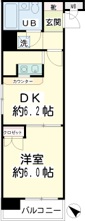 横浜市西区の賃貸マンション　ナイスアーバン横濱駅東館　間取りです