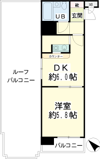 横浜市西区の賃貸マンション　ナイスアーバン横濱駅東館　間取りです