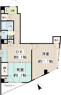 横浜市鶴見区の賃貸マンション　ＳＦビル間取りです