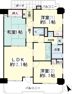 相模原市の分譲賃貸マンション　ナイスアーバン相模原　間取りです